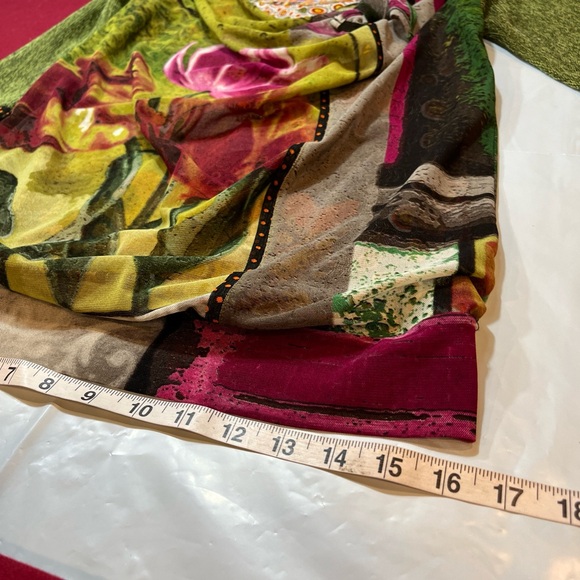 ANTHROPLOGIE Anac SHIRT Side Knot Tie Neck MIXED PRINTS Art to Wear  ROMANTIC S - Picture 2 of 16